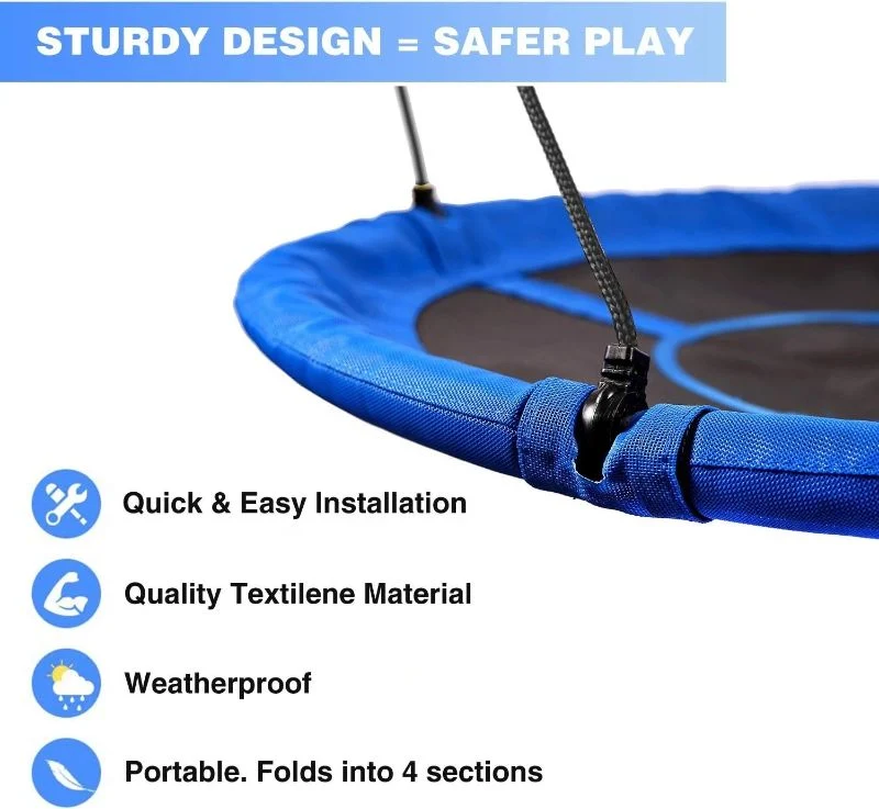 Soft 40 Inch Outdoor Foldable Saucer Round Mat Platform Flying Saucer Swing