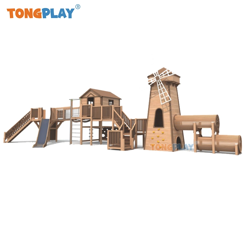 Customized Children Wooden Outdoor Playground House Amusement Playhouse Park Outdoor Play Equipment