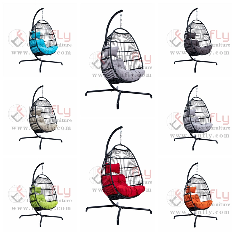 Outdoor Leisure Furniture Folding Double Swing Chair Hanging Egg Chair