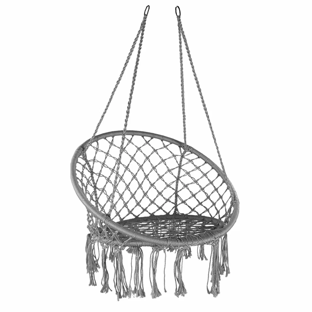 Hanging Chair Rope Outdoor Indoor Beach Park Tree Hanging Garden Patio Egg Round Hammock Swing