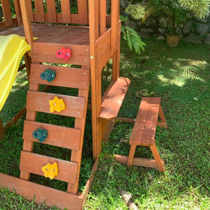 Children Backyard School Outdoor Playground Slide Swing Wooden Swing Set