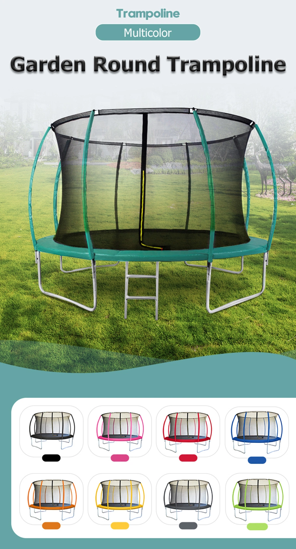 ASTM Approved Kids and Adult Trampoline Outdoor Trampoline with Safety Enclosure for Kids