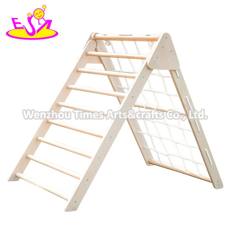 Indoor Playground Wooden Climbing Triangle Set with Ladder W01f050