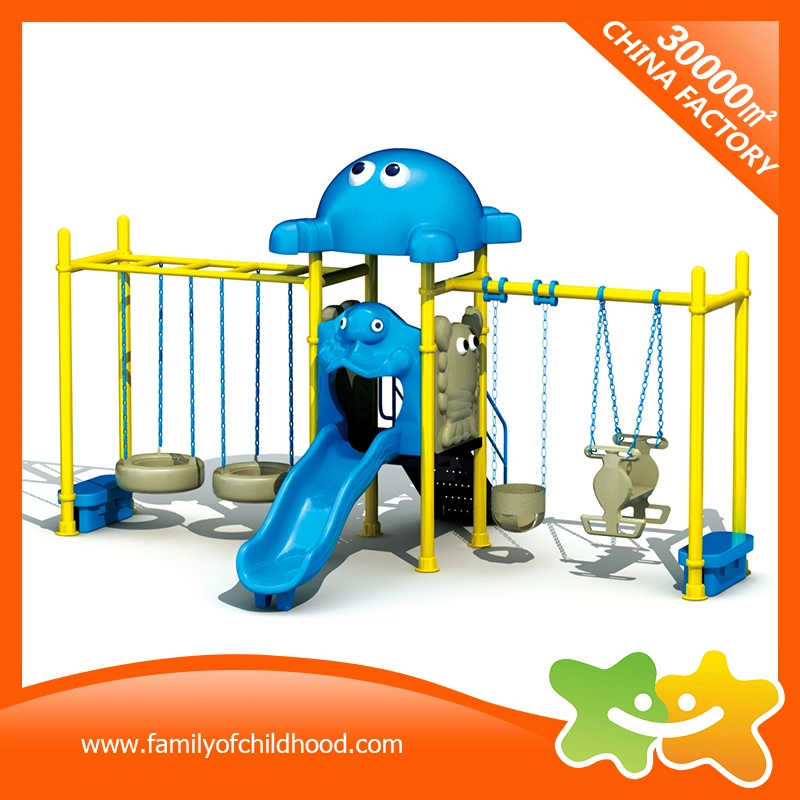 Family of Childhood Kids Plastic Playground Slide Swing