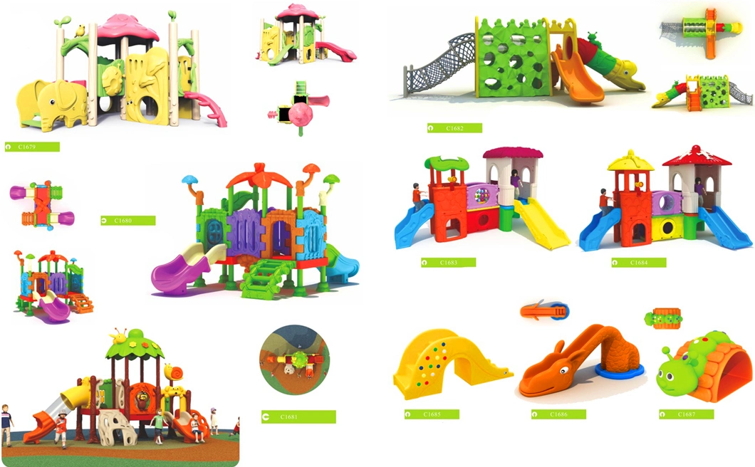 Kindergarten Kids Plastic Tree Slide Swing Equipment Amusement Park Toys