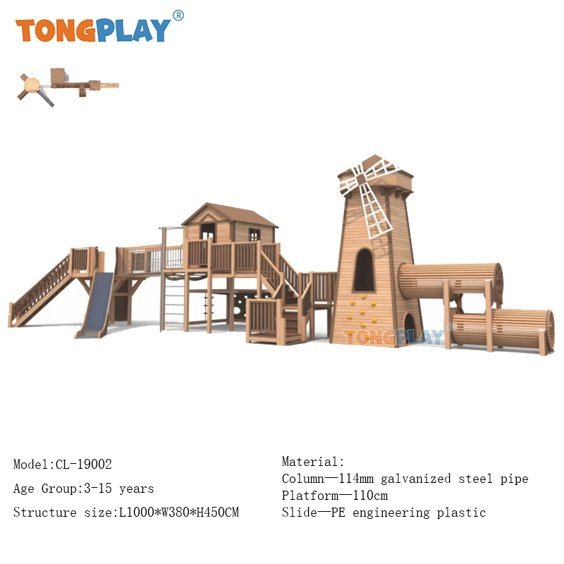 Customized Children Wooden Outdoor Playground House Amusement Playhouse Park Outdoor Play Equipment