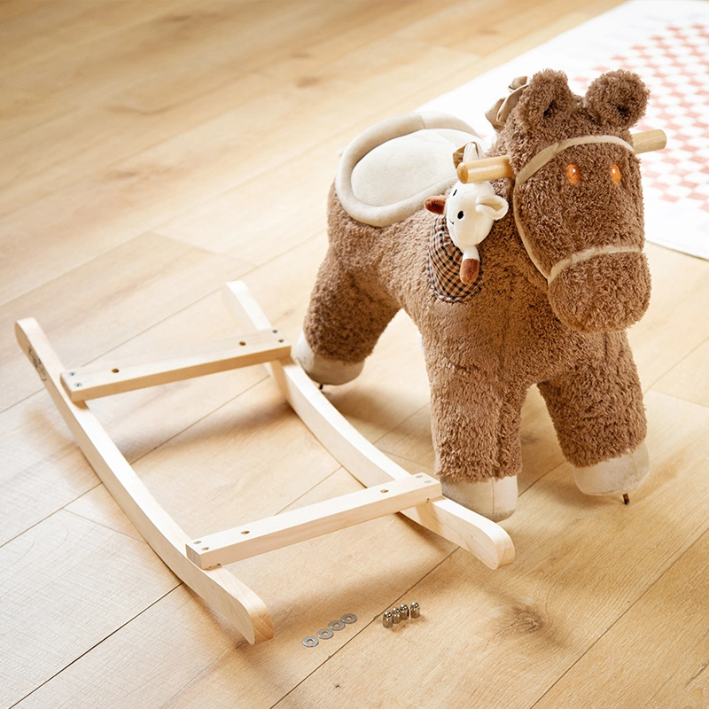 Wooden Toy and Plush Rocking Horse