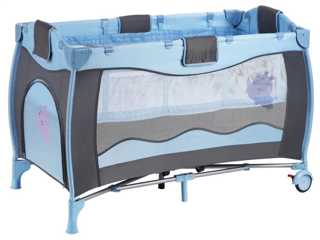 Baby Crib with Changing Station, Double Layer, Mosquito Net and Rocker