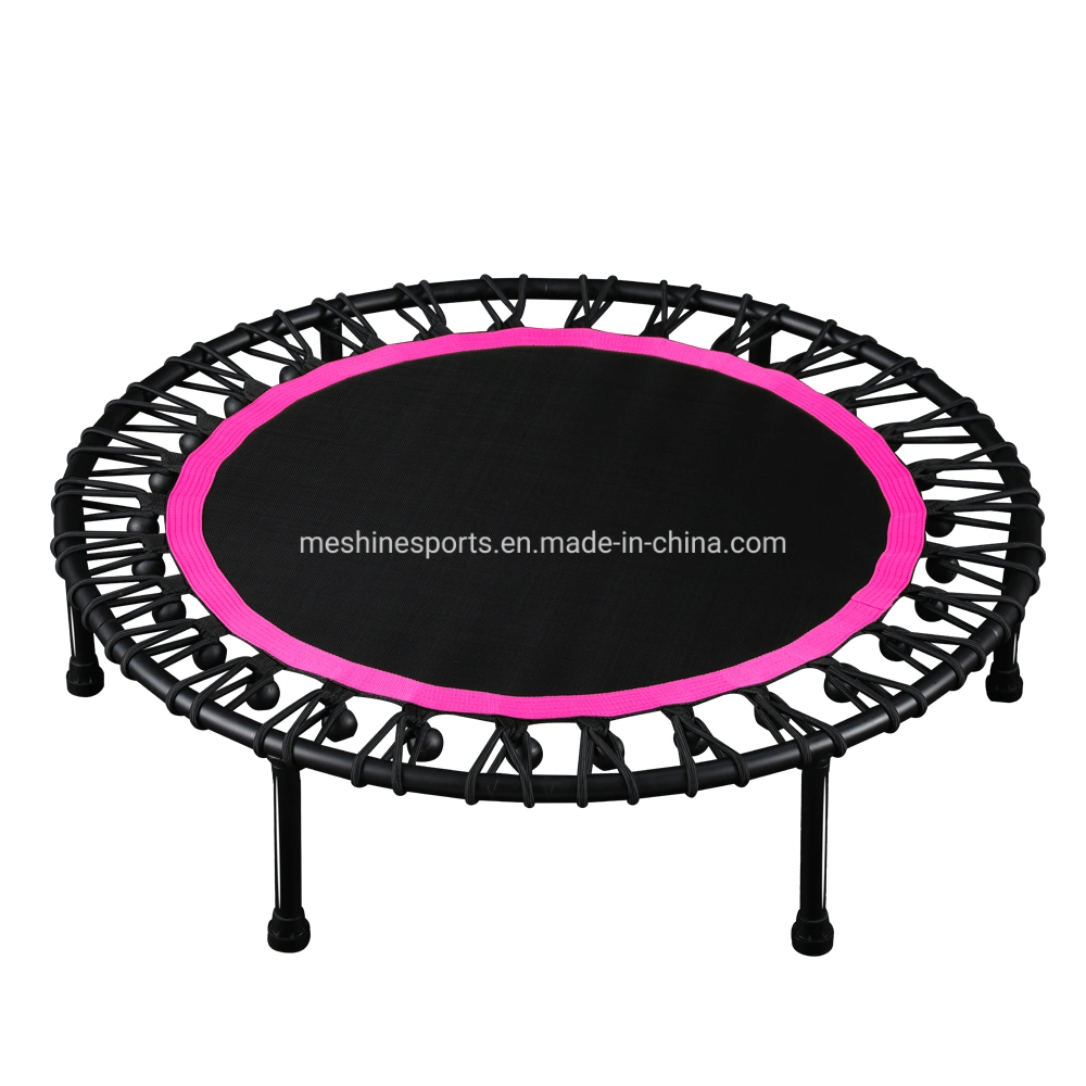 Fitness Trampoline Silent Mini with Adjustable Handle Length Adults Kids Indoor Gym Bungee Rebounder Jump Trainer Workout