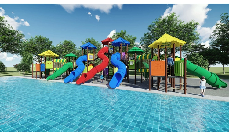 GS TUV Standard Plastic Toy Indoor Kids Outdoor Amusement Park Swimming Pool Playsets Children Water Park Slide Games Playground Equipment