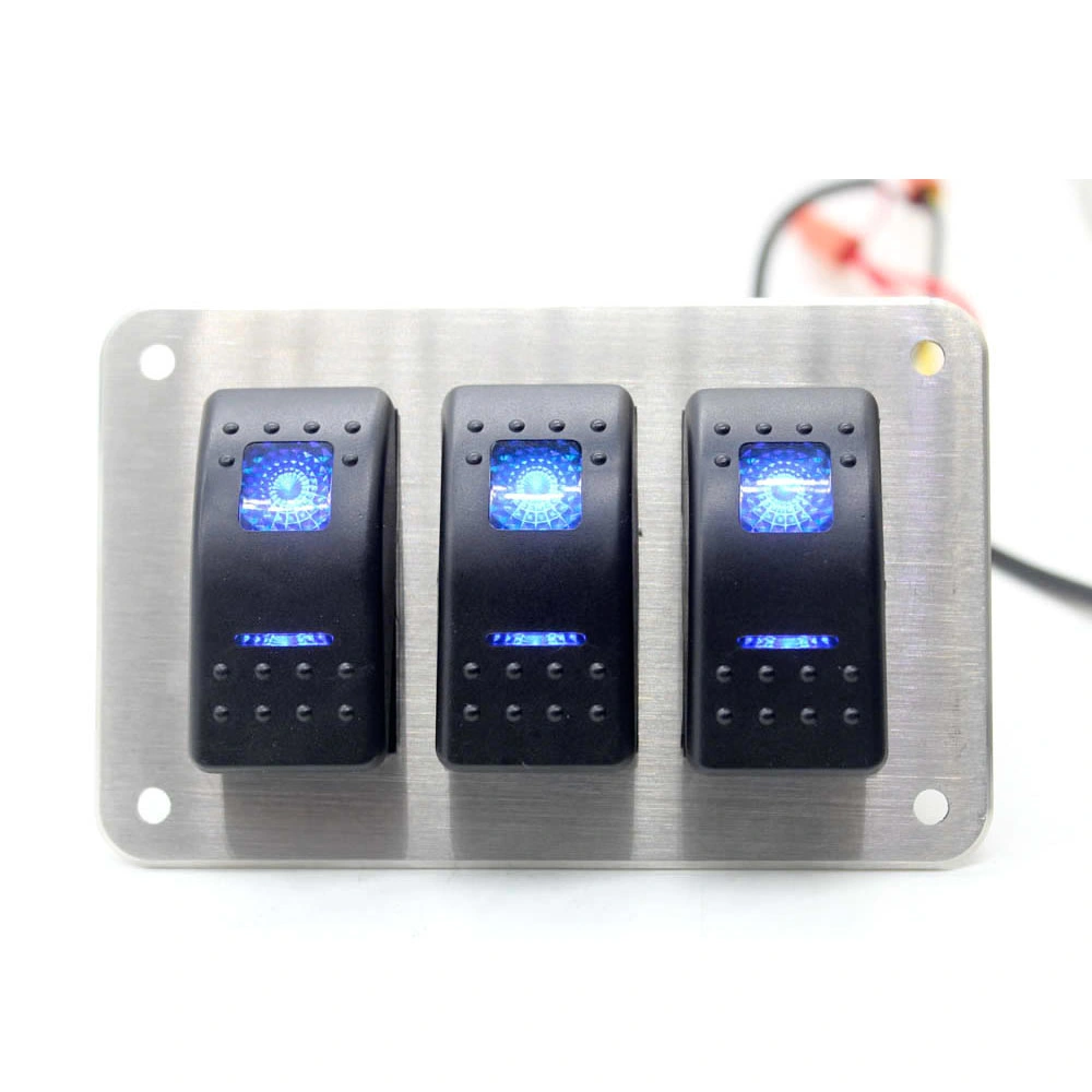 Marine Rock Switch Panel Stainless Steel Boat Yacht 12V LED Switch Panels