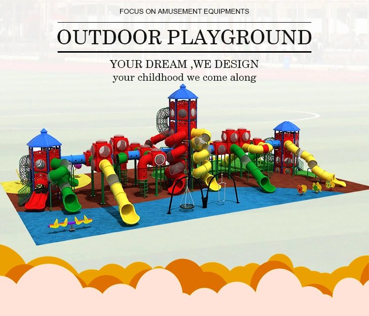 Commercial Plastic Toy Amusement Park Rainbow Slide Swing Outdoor Playground