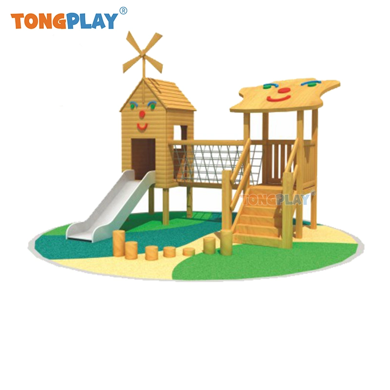 Outdoor Wooden Play Set Amusement Park Playhouse Lumber Outdoor Playground Equipment