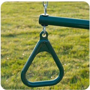 Kid Outdoor Playground Backyard Garden Gym Ring Bar Trapeze Swing with Rings and PVC Coated Chains