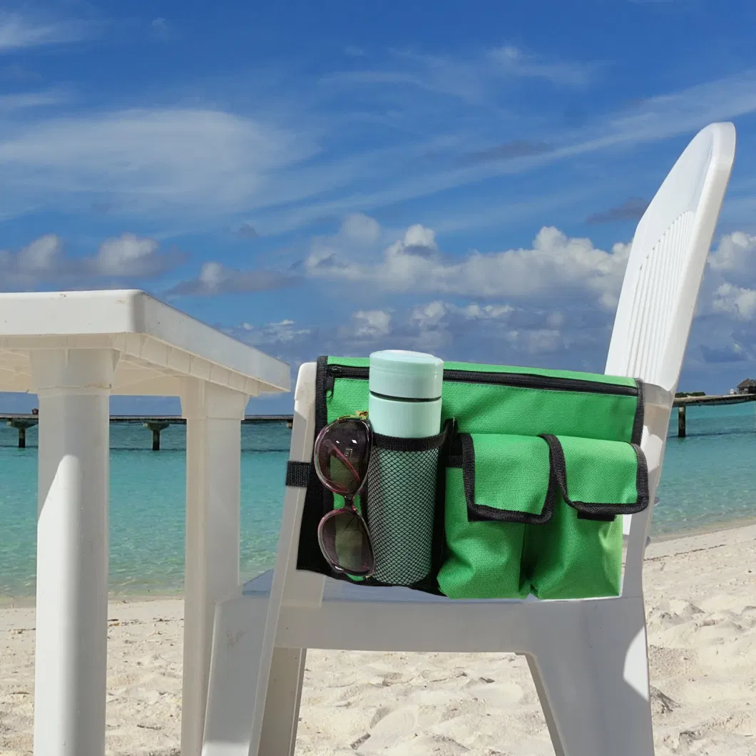 Camping Beach Chair Armrest Bag Oxford Cloth Organizer Hanging Storage Ci21711