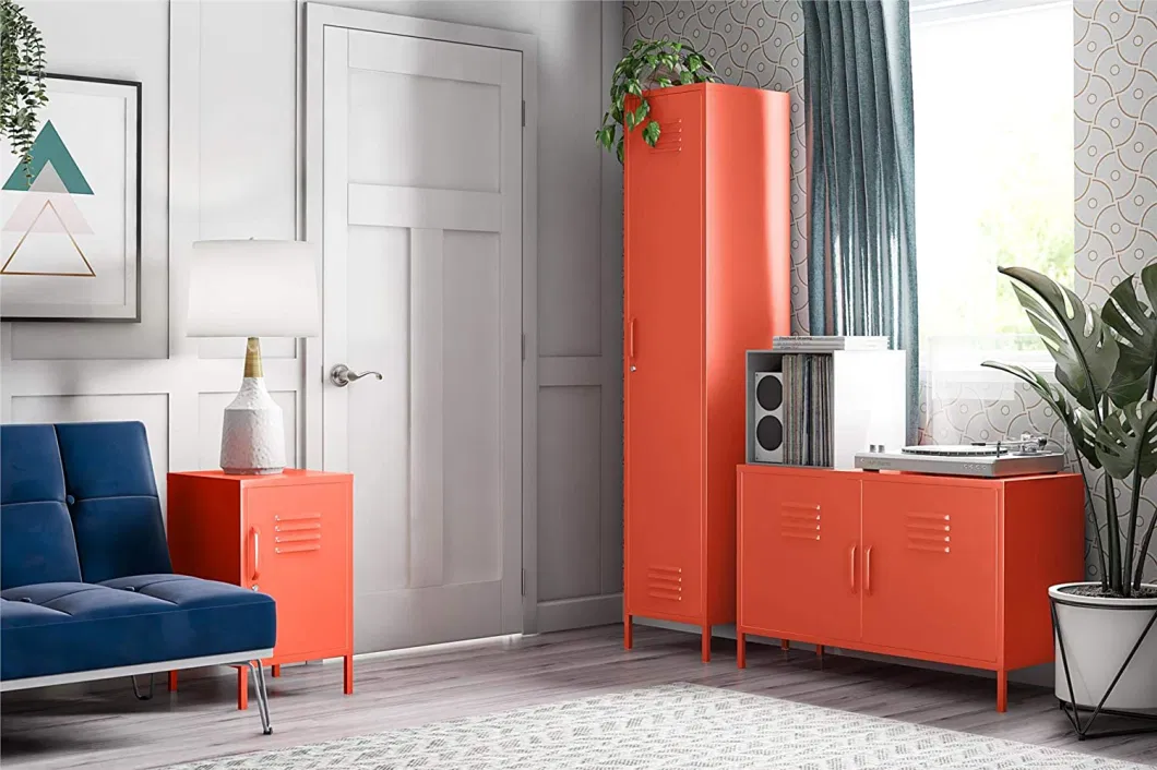 Industrial Hotel Kitchen Cabinets Sets with Metal 2 Swing Handle Door