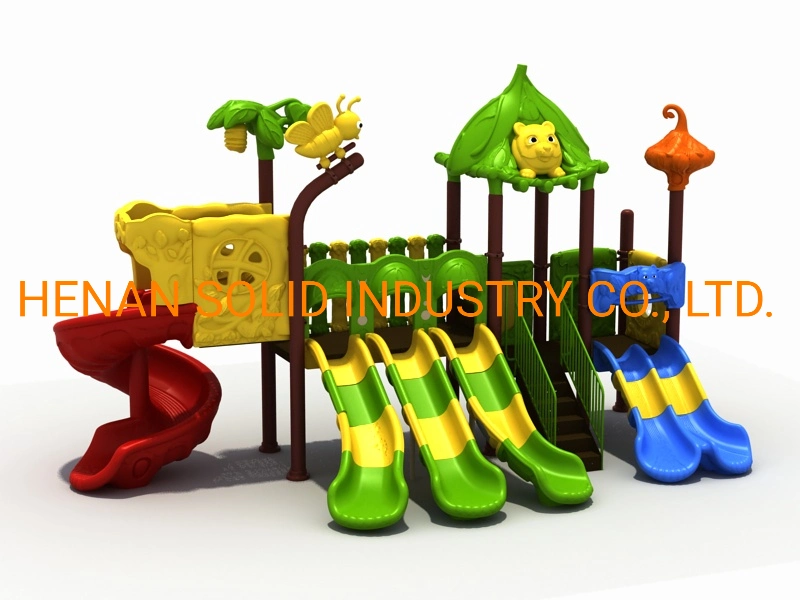 China Top High Quality Outdoor Playground Plastic Slide and Swing Kids Kindergarten Play Outdoor Equipment