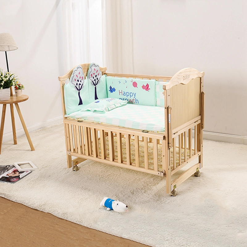 Baby Rocking Mobile Crib Wooden Electric Cradle Bed for Babies Sleeping