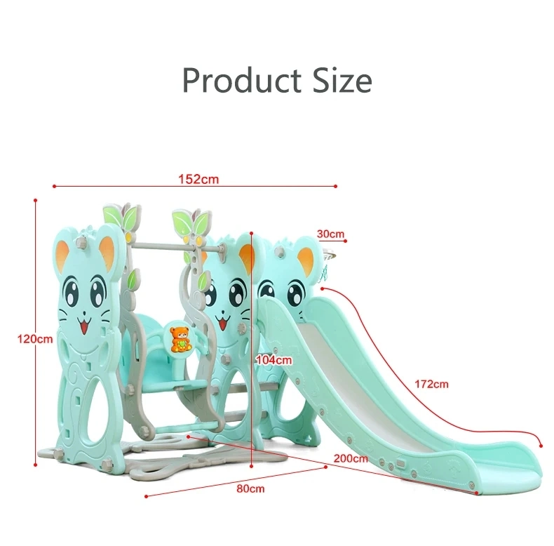 Children New Style Indoor Playground Baby Hot Sell Multifunctional Toys Kids Cheap Colorful Plastic Swing Slide