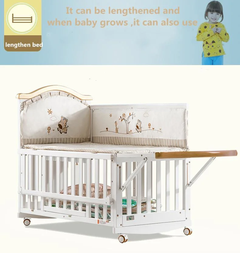 Portable Wooden Baby Bed Comforter and Baby Playpen Indoor