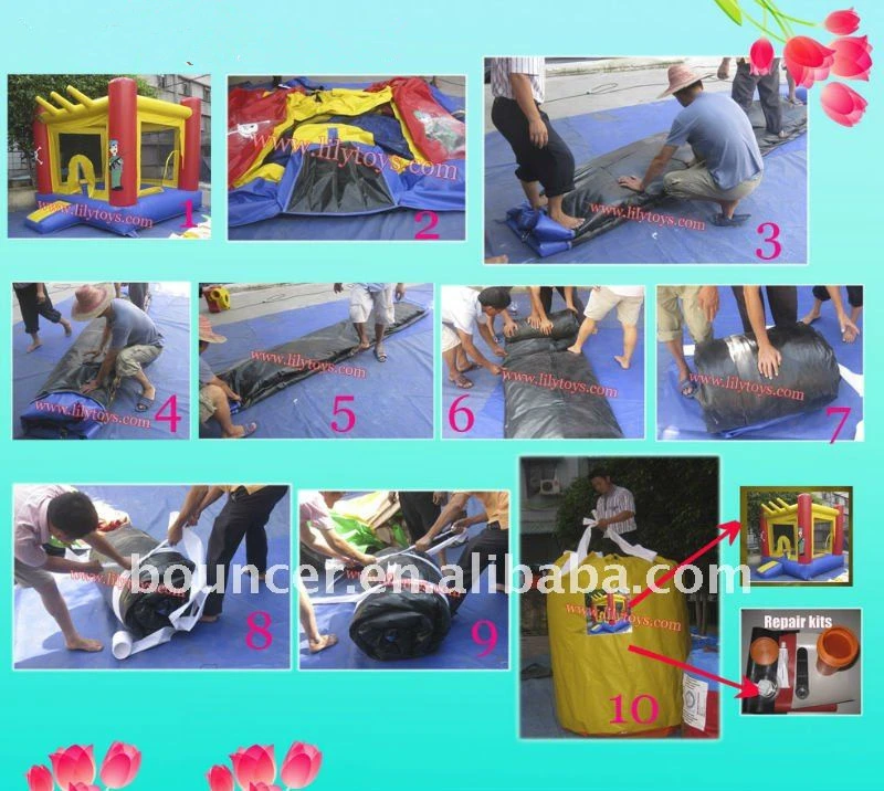 Playground Equiement Inflatable Bounce Trampoline Slide with Air Blower