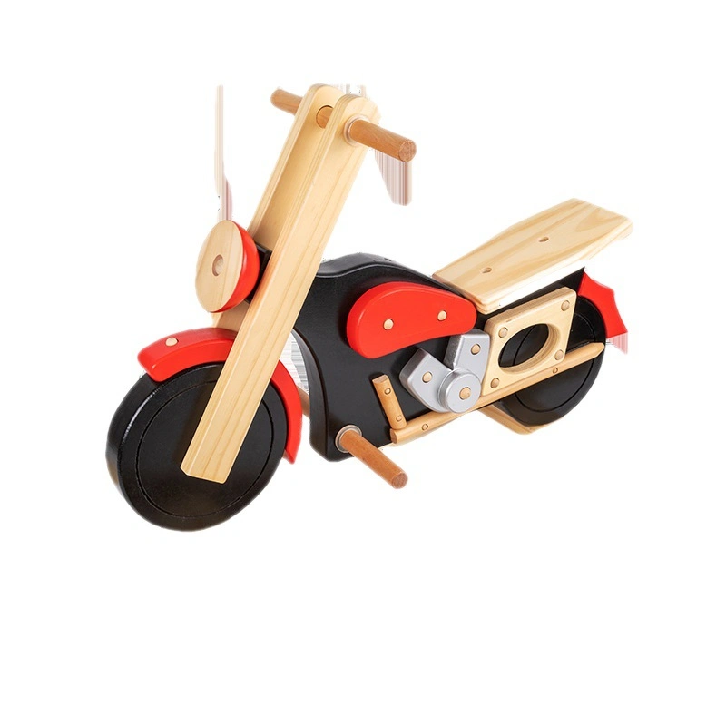 Children&prime;s Wooden Rocking Horse Motorcycle Balance Toy