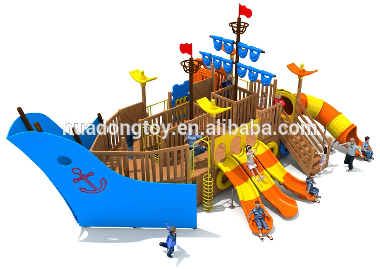 Latest Kids Outdoor Playground Pirate Ship Wooden Play Equipment