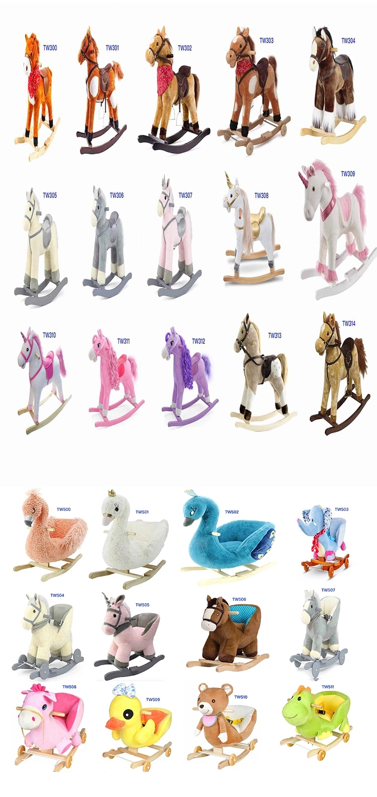 China Wholesale Custom Intellectual Educational Popular DIY Girl Kid Children Baby Wooden Pull Along Unicorn Rocking Horse Plush Doll Magical Learning Toy