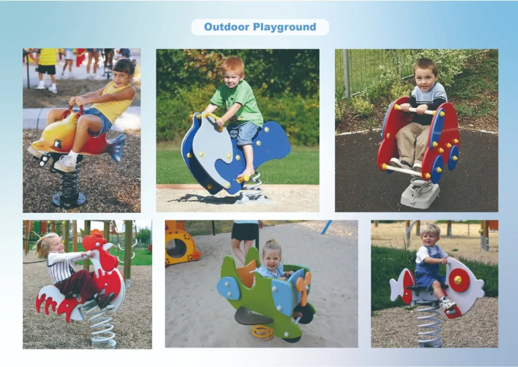 Kinplay PE Sheet Playground Spring Rider Toys Pony Outdoor Playground Rocking Spring Horse