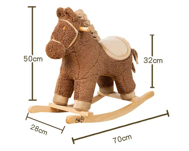 Wooden Toy and Plush Rocking Horse