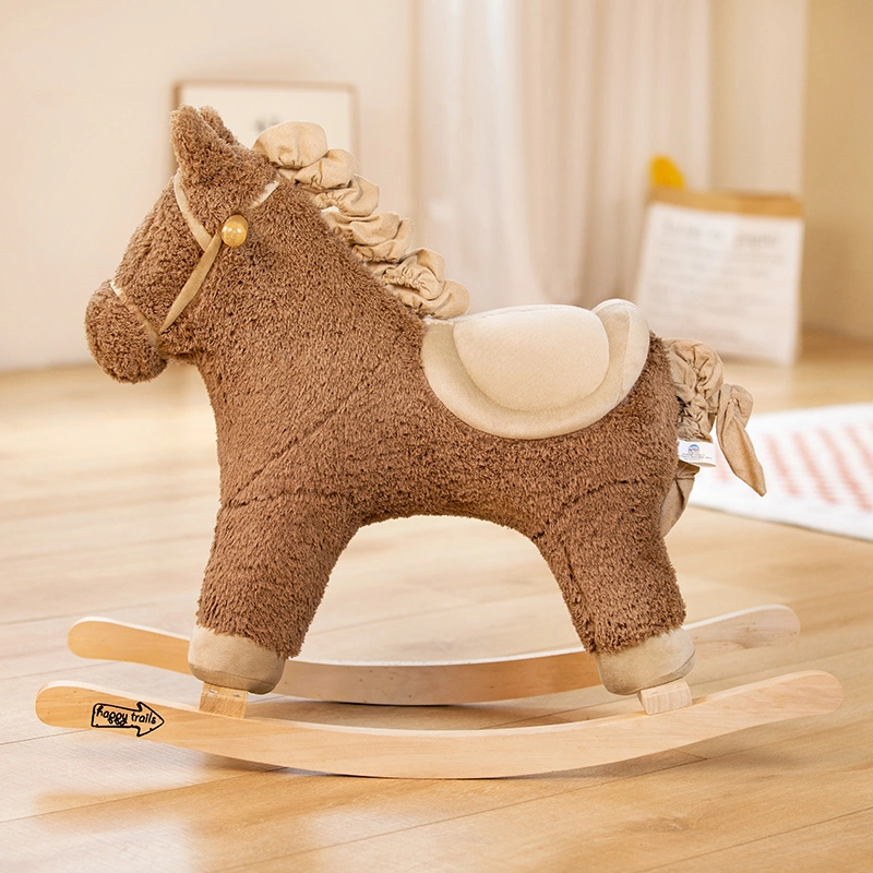 Wooden Toy and Plush Rocking Horse