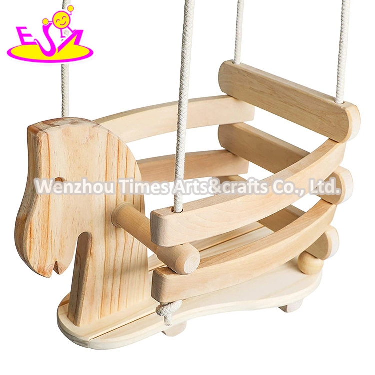 Safety Hanging Baby Wooden Horse Swing Set for Indoor Outdoor W01d199