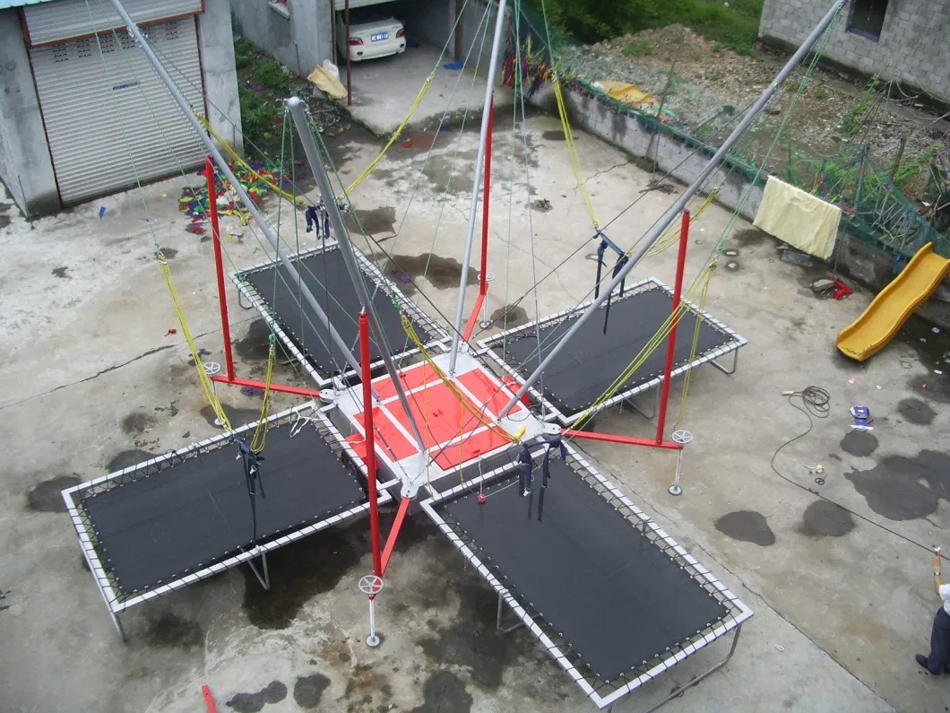 4 Station Bungee Jumping Trampoline with Trailer Portable Bungee Trampoline