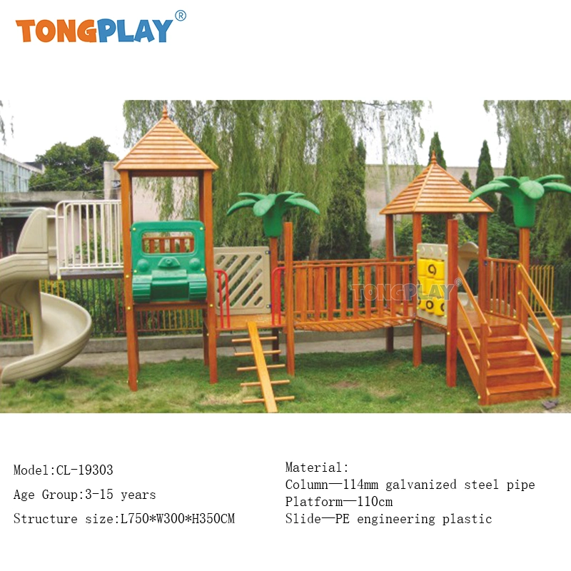 Wooden Playground Outdoor Game Playhouse Slide Amusement Equipment for Children Play Set