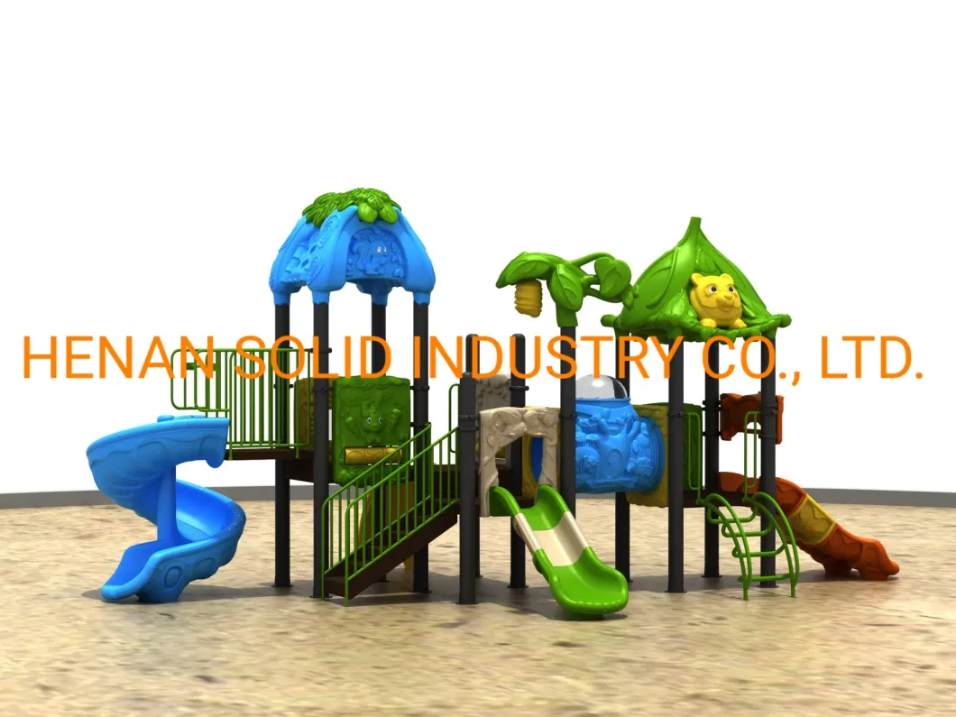 China Top High Quality Outdoor Playground Plastic Slide and Swing Kids Kindergarten Play Outdoor Equipment