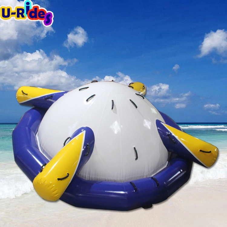UFO Inflatable Saturn Rocker Inflatable Floating Spinner For Water Park Games