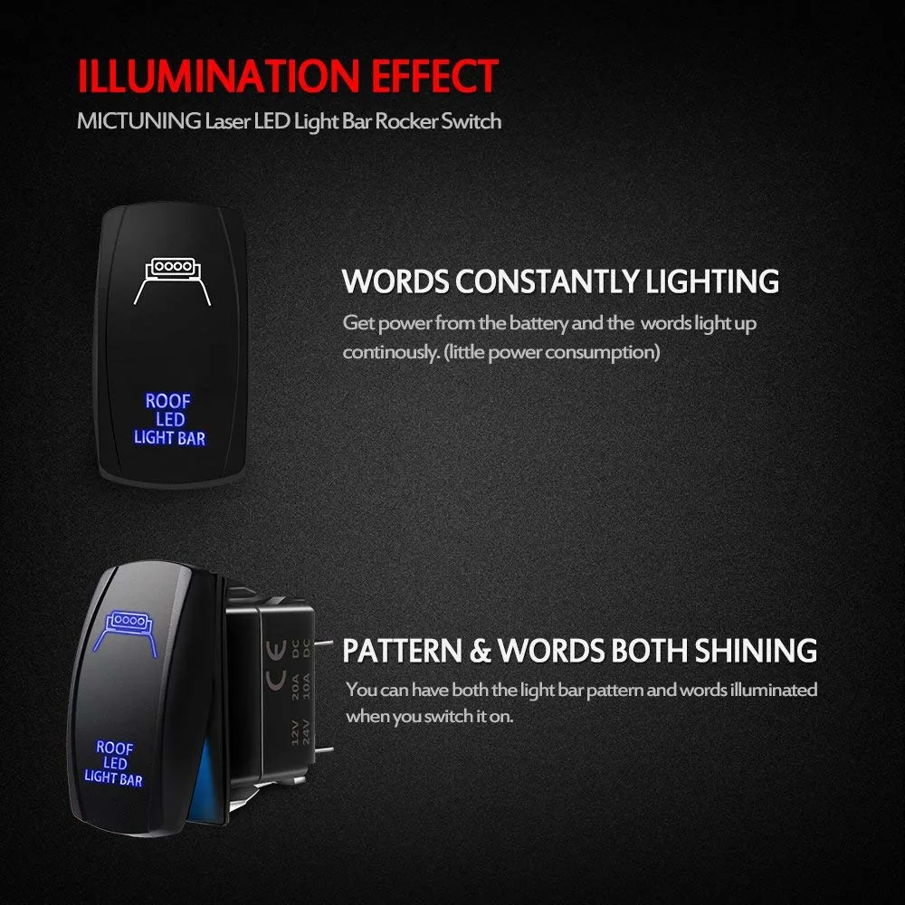 Laser Roof LED Light Bar on-off Rocker Switch