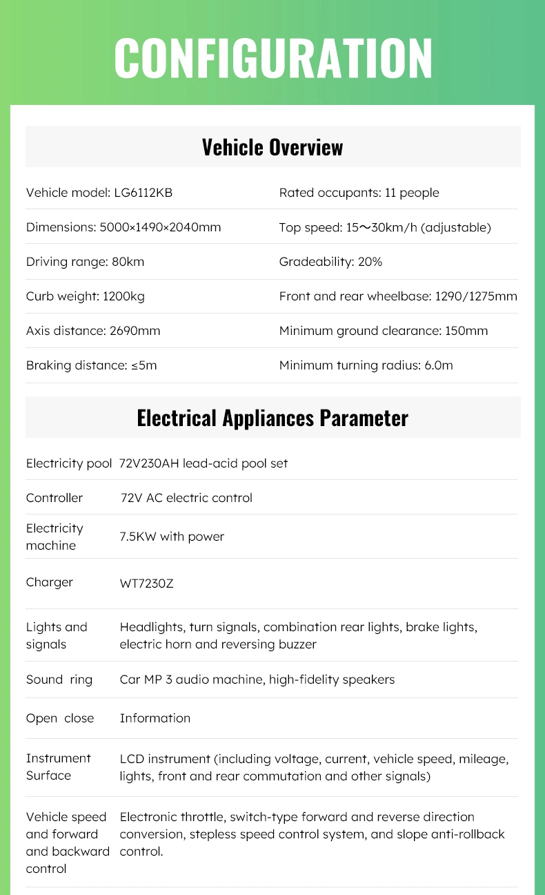 2023&prime;s Best 11-Seater Electric Sightseeing Car for Scenic Area Tourism