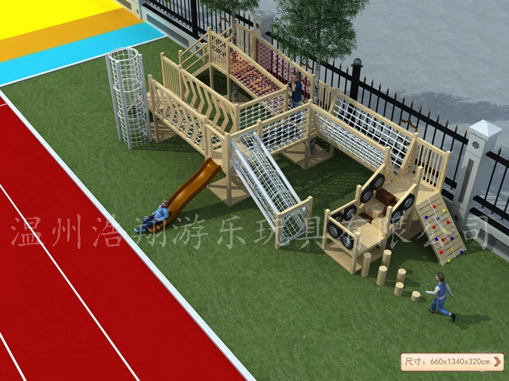 Outdoor Adventure Wooden Playground for Kids Play Park Wood Playsets