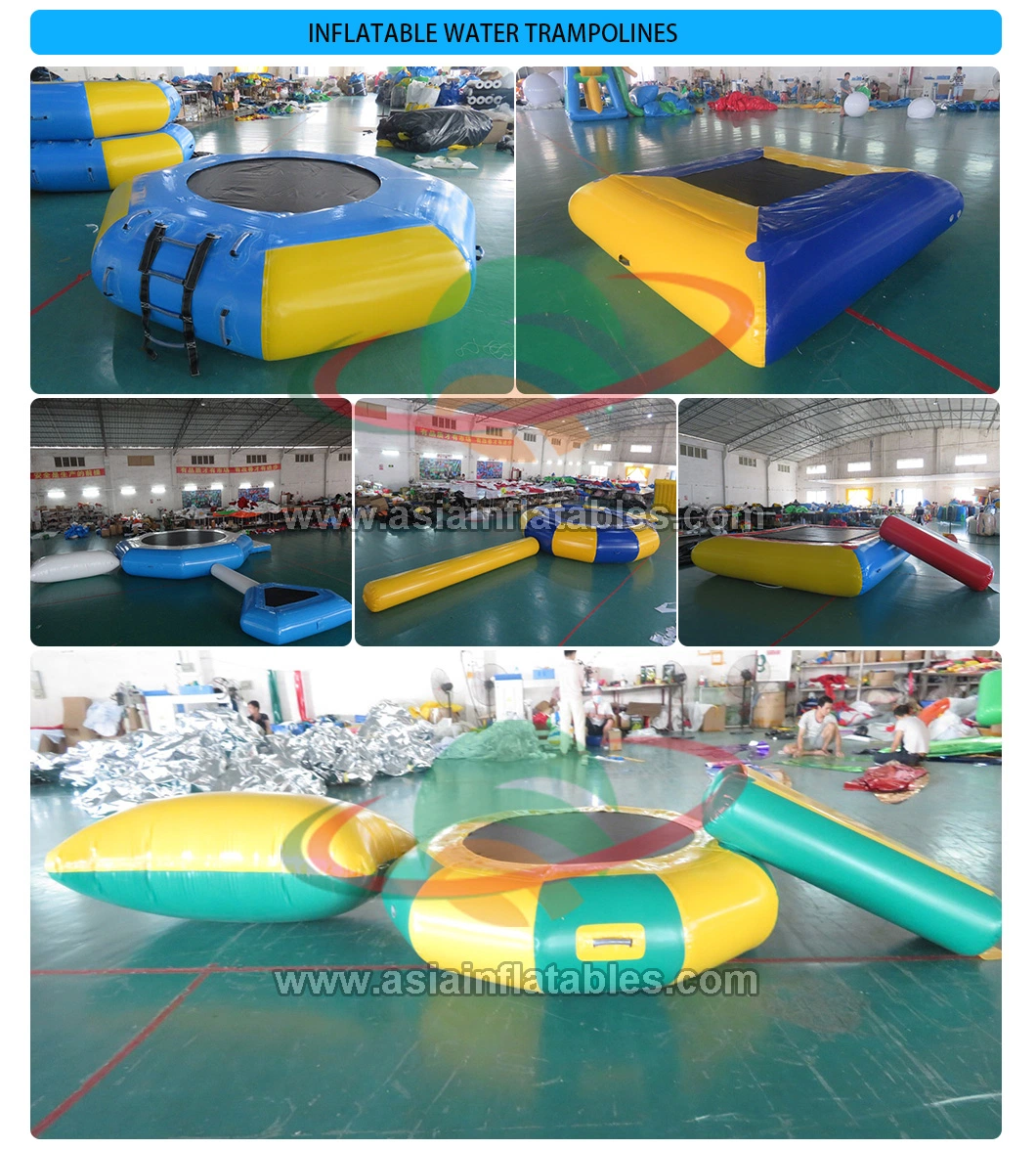 Commercial Large Floating Inflatable Water Trampoline with Slide and Blob Combo