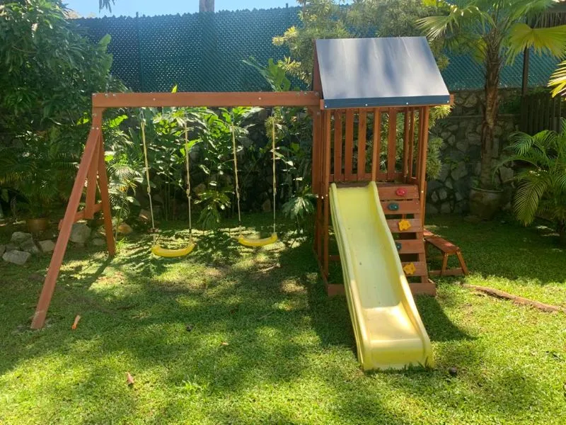 Children Backyard School Outdoor Playground Slide Swing Wooden Swing Set