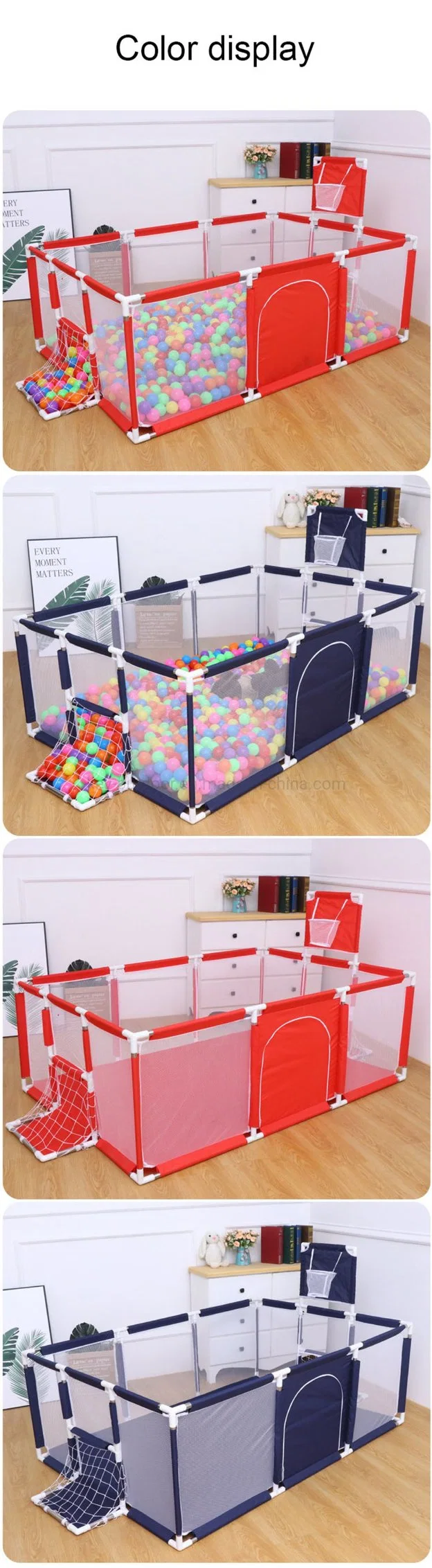 Children Colorful Plastic Indoor Play Yard Swing and Slide Safety Folding Fences Game Playpen for Kids Baby Folding Fence