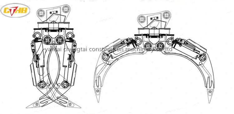 Heavy Duty Stone Excavator Grapple Mechanical Grapple Hydraulic Log Grapple