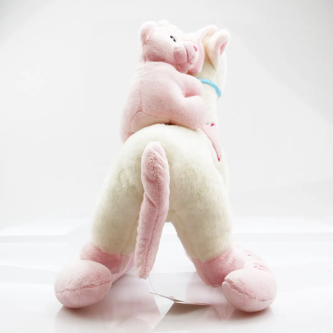 Soft Stuffed Pony with Baby Bear on It Plush Horse Toy for Children