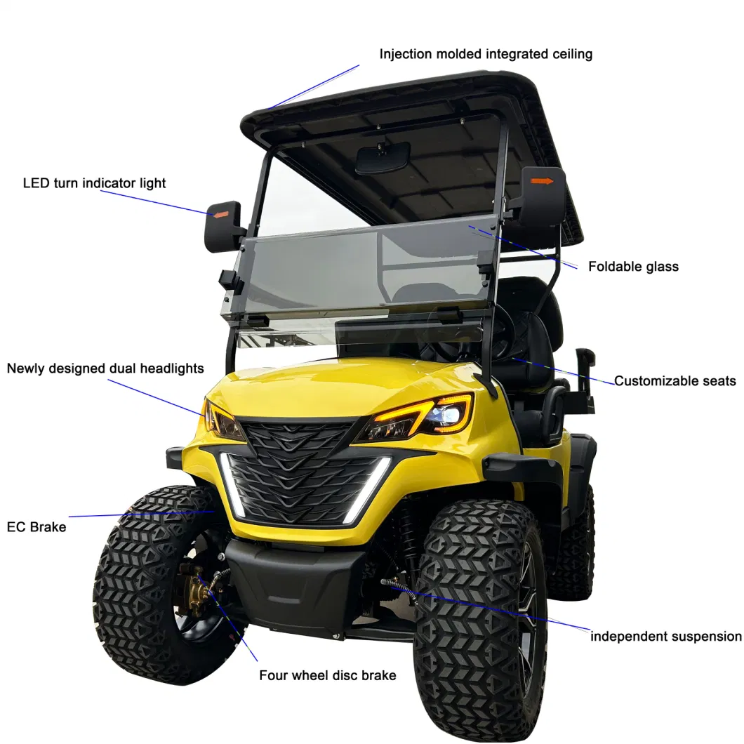 2024 Latest Four-Wheel Golf Cart with Lithium Battery Manual Cart, Customizable 2-Seater/4-Seater/6-Seater/8-Seater Golf Cart