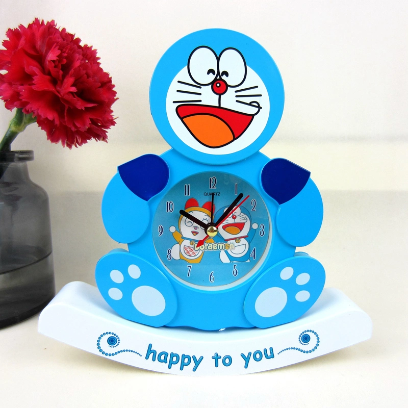 Factory Direct Sales Creative Cartoon Image Doraemon Hello Kitty Seesaw Shape Simple Cute Kids Alarm Clock Children Cartoon Clock