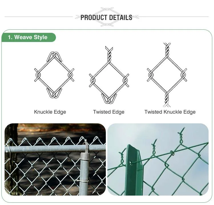 9 Gauge 3.0mm Galvanized Chain Link Fence Diamond Wire Mesh Fence Cyclone Chain Link Mesh Fencing