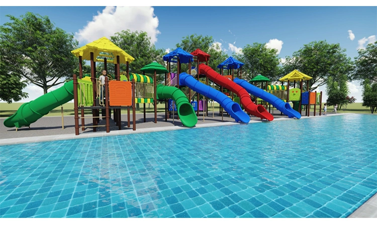 GS TUV Standard Plastic Toy Indoor Kids Outdoor Amusement Park Swimming Pool Playsets Children Water Park Slide Games Playground Equipment