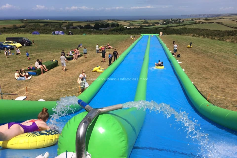328FT Customized Adult Giant Inflatable Slip N Slide Water Slide with Pool Downhill Dragster
