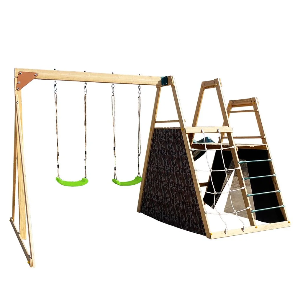 Playground Climbing Economical Type Wooden Swing Set
